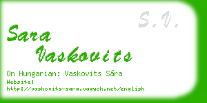 sara vaskovits business card